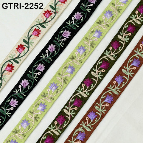 9 Yard 3cm Embroidery Ribbon for Kids Crafting Sewing Costumes Dog Collar Tote Bags, Lampshades, Holidays Decor Embroidered Embellishment
