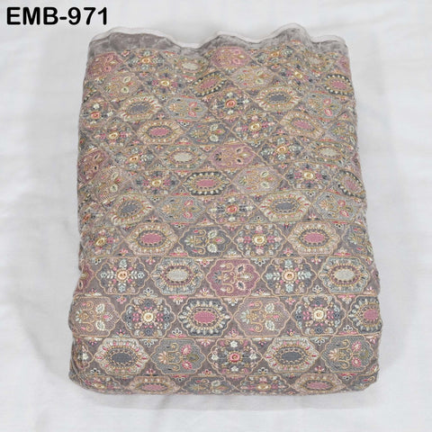 Beige Embroidery Velvet Fabric by the yard Wedding Dress Regency Reticules Victorian Handbags, Clutches, Marie Antoinette Junk Journal