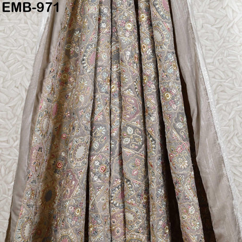 Beige Embroidery Velvet Fabric by the yard Wedding Dress Regency Reticules Victorian Handbags, Clutches, Marie Antoinette Junk Journal