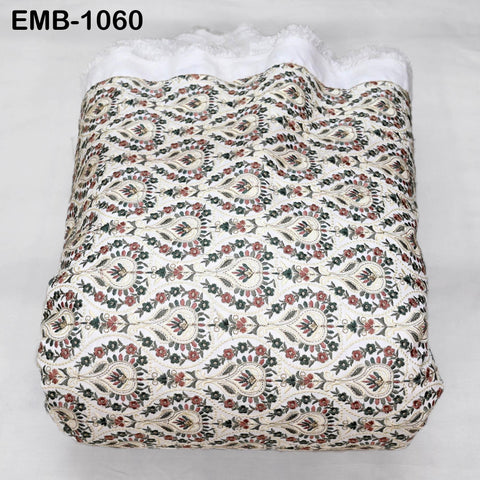 Indian Embroidery Fabric by the yard Embroidered Wedding Costumes Fabric Regency Reticules Victorian Handbags Marie Antoinette Junk Journals