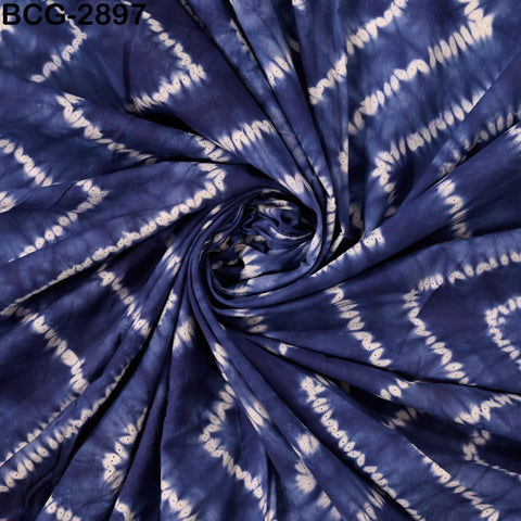 Hand Dyed Indigo Shibori Cotton Fabric: Soft Medium Weight, 44" Width (1 Yard)