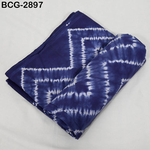 Hand Dyed Indigo Shibori Cotton Fabric: Soft Medium Weight, 44" Width (1 Yard)