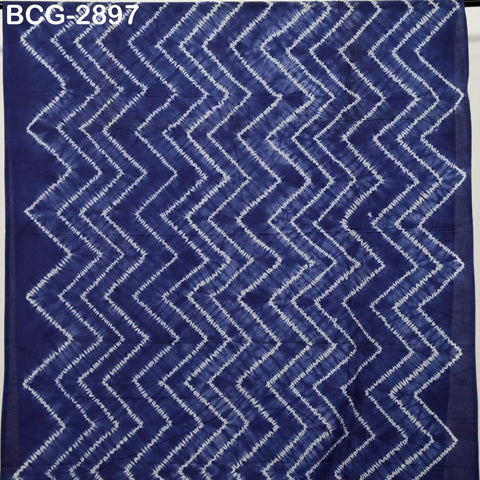 Hand Dyed Indigo Shibori Cotton Fabric: Soft Medium Weight, 44" Width (1 Yard)