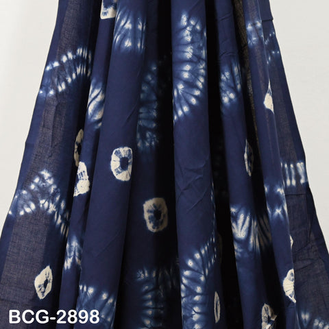 Hand Dyed Indigo Shibori Cotton Fabric: Soft Medium Weight, 44" Width (1 Yard)