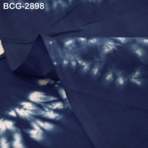 Hand Dyed Indigo Shibori Cotton Fabric: Soft Medium Weight, 44" Width (1 Yard)