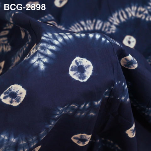 Hand Dyed Indigo Shibori Cotton Fabric: Soft Medium Weight, 44" Width (1 Yard)