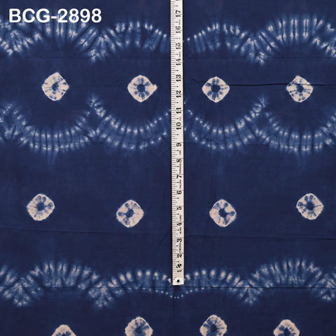 Hand Dyed Indigo Shibori Cotton Fabric: Soft Medium Weight, 44" Width (1 Yard)