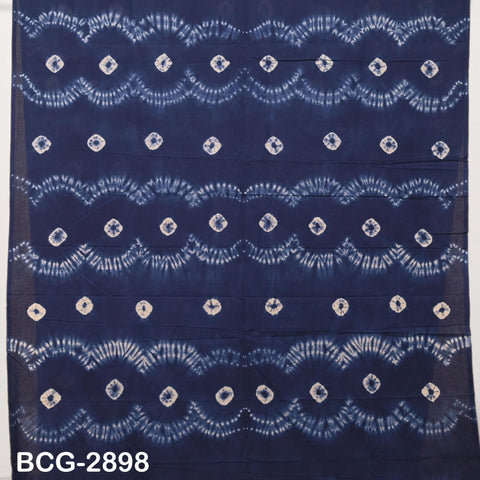 Hand Dyed Indigo Shibori Cotton Fabric: Soft Medium Weight, 44" Width (1 Yard)