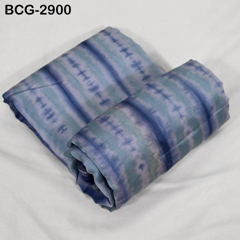 Blue Shibori Tie-Dye Cotton Silk Fabric by Yard, Hand-Printed Sewing Crafting Apparel
