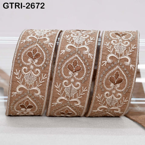 9 Yard Embroidery 3cm Ribbons Fabric Trim Indian Embroidered DIY Crafting Border Sewing Beach Tote Bag Shoe Making Costume Holiday Ornaments