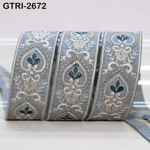 9 Yard Embroidery 3cm Ribbons Fabric Trim Indian Embroidered DIY Crafting Border Sewing Beach Tote Bag Shoe Making Costume Holiday Ornaments