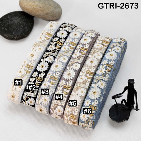 9 Yard Embroidery Ribbon for Kids Crafting Sewing Costumes Dog Collar Tote Bags, Lampshades, Holidays Decor Embroidered Embellishment 3cm