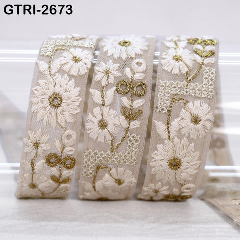 9 Yard Embroidery Ribbon for Kids Crafting Sewing Costumes Dog Collar Tote Bags, Lampshades, Holidays Decor Embroidered Embellishment 3cm