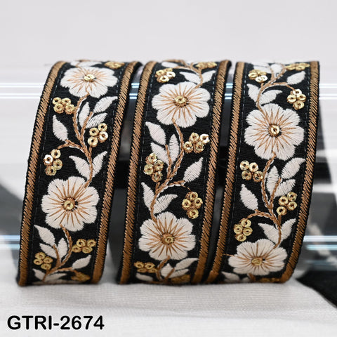 9 Yard 3cm Embroidery Ribbon for Kids Crafting Sewing Costumes Dog Collar Tote Bags, Lampshades, Holidays Decor Embroidered Embellishment