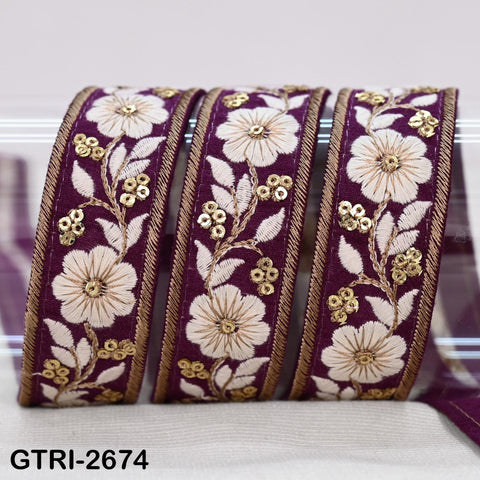 9 Yard 3cm Embroidery Ribbon for Kids Crafting Sewing Costumes Dog Collar Tote Bags, Lampshades, Holidays Decor Embroidered Embellishment