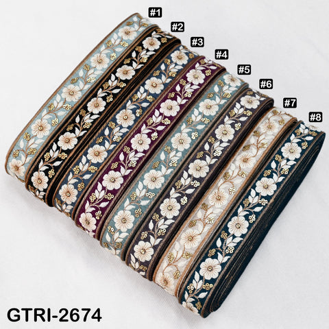 9 Yard 3cm Embroidery Ribbon for Kids Crafting Sewing Costumes Dog Collar Tote Bags, Lampshades, Holidays Decor Embroidered Embellishment