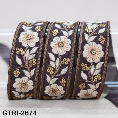 9 Yard 3cm Embroidery Ribbon for Kids Crafting Sewing Costumes Dog Collar Tote Bags, Lampshades, Holidays Decor Embroidered Embellishment