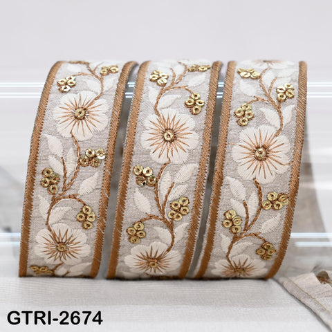9 Yard 3cm Embroidery Ribbon for Kids Crafting Sewing Costumes Dog Collar Tote Bags, Lampshades, Holidays Decor Embroidered Embellishment