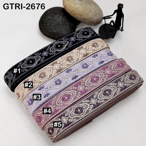 9 Yard Embroidery Ribbon for Kids Crafting Sewing Costumes Dog Collar Tote Bags, Lampshades, Holidays Decor Embroidered Embellishment 3cm