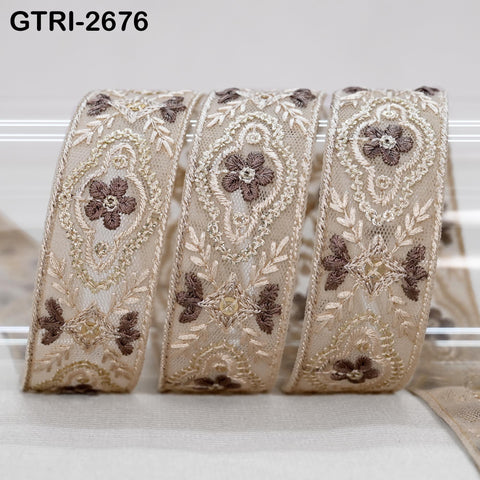9 Yard Embroidery Ribbon for Kids Crafting Sewing Costumes Dog Collar Tote Bags, Lampshades, Holidays Decor Embroidered Embellishment 3cm