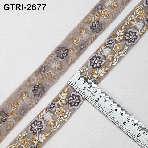 9 Yard 35mm Embroidery Trim Ribbon Tapes | Embroidered Fabric Sari Border | Gift Wrapping Lace Embellishment DIY Sewing Crafting Dog Collars