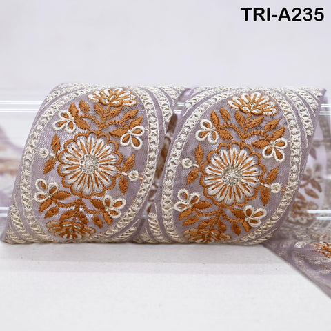 9 Yard Embroidery Fabric 6CM Trim Dresses Sewing Indian Embellishments DIY Crafting Wear Saree Sari Border Embroidered Ribbon Dress Costumes