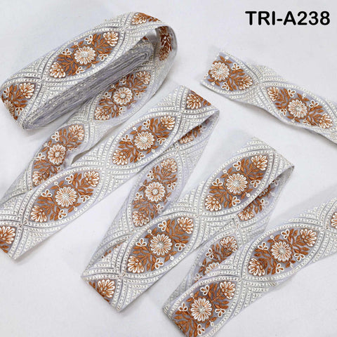 9 Yard Embroidery Fabric 6CM Trim Dresses Sewing Indian Embellishments DIY Crafting Wear Saree Sari Border Embroidered Ribbon Dress Costumes