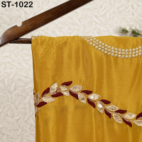 Yellow Indian Wedding Dupatta Haldi Function Chinon Long Embroidered Chuni Bridal Veil Lehenga Embroidery Stoles Festival Punjabi Chunni