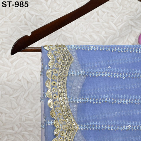 Blue Dupatta Silk Organza Gotta Dupatta Light Weight Indian Bridal Veil Wedding lehenga Chunni Sequin Dress Costumes Perfect Gift for Women