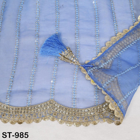 Blue Dupatta Silk Organza Gotta Dupatta Light Weight Indian Bridal Veil Wedding lehenga Chunni Sequin Dress Costumes Perfect Gift for Women
