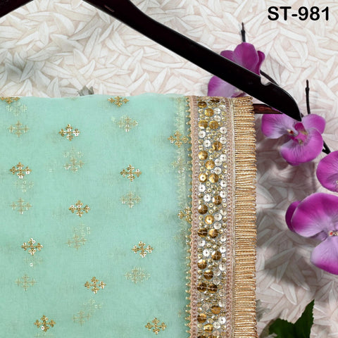 Mint Green Dupatta Silk Organza Gotta Light Weight Indian Bridal Wedding lehenga Chunni Veil Sequin Scarf Dress Costumes Gifts for Women