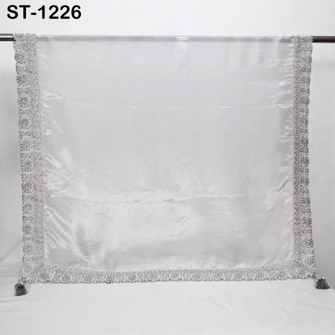 Silver Zari Tissue Dupatta for Women, Bridal Wedding lehenga Heavy Chunni Veil Sequin Scarf, Indian Ethnic Dress Costume Bridesmaid's Gift