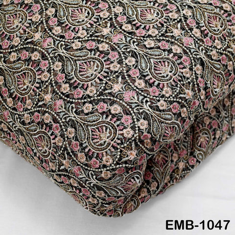 Indian Embroidery Fabric by the yard Embroidered Wedding Costumes Fabric Regency Reticules Victorian Handbags Marie Antoinette Junk Journals