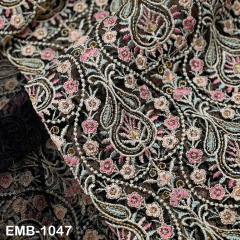 Indian Embroidery Fabric by the yard Embroidered Wedding Costumes Fabric Regency Reticules Victorian Handbags Marie Antoinette Junk Journals