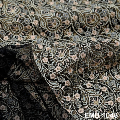 Indian Embroidery Fabric by the yard Embroidered Wedding Costumes Fabric Regency Reticules Victorian Handbags Marie Antoinette Junk Journals