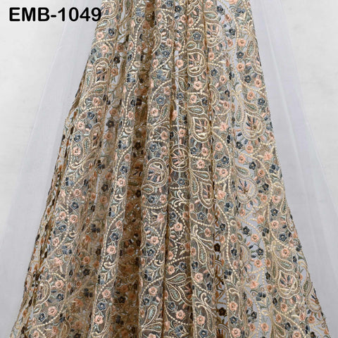 Indian Embroidery Fabric by the yard Embroidered Wedding Costumes Fabric Regency Reticules Victorian Handbags Marie Antoinette Junk Journals