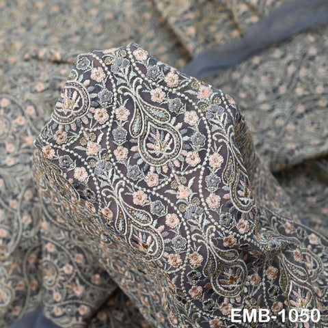 Indian Embroidery Fabric by the yard Embroidered Wedding Costumes Fabric Regency Reticules Victorian Handbags Marie Antoinette Junk Journals