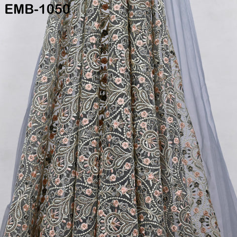 Indian Embroidery Fabric by the yard Embroidered Wedding Costumes Fabric Regency Reticules Victorian Handbags Marie Antoinette Junk Journals