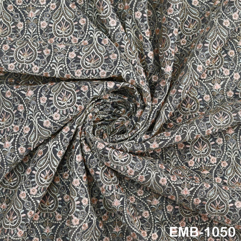 Indian Embroidery Fabric by the yard Embroidered Wedding Costumes Fabric Regency Reticules Victorian Handbags Marie Antoinette Junk Journals