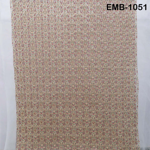 Indian Embroidery Fabric by the yard Embroidered Wedding Costumes Fabric Regency Reticules Victorian Handbags Marie Antoinette Junk Journals