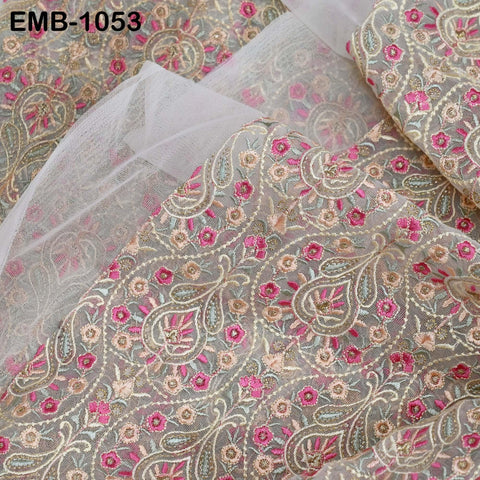Indian Embroidery Fabric by the yard Embroidered Wedding Costumes Fabric Regency Reticules Victorian Handbags Marie Antoinette Junk Journals