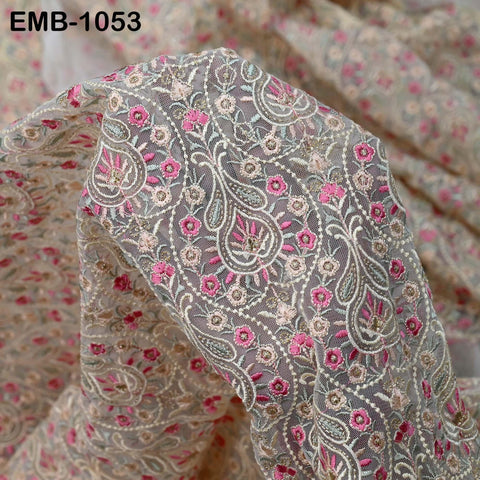 Indian Embroidery Fabric by the yard Embroidered Wedding Costumes Fabric Regency Reticules Victorian Handbags Marie Antoinette Junk Journals