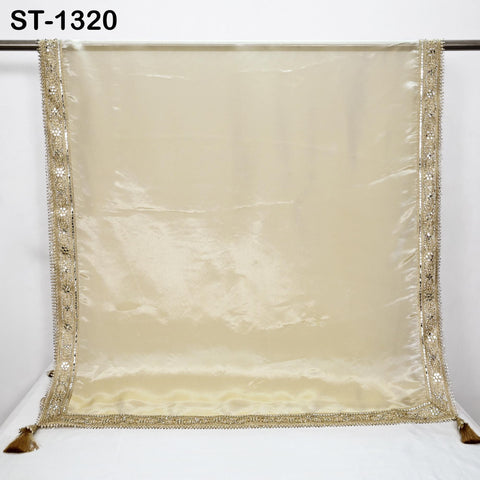 Gold Zari Tissue Dupatta for Women, Bridal Wedding lehenga Heavy Chunni Veil Sequin Scarf, Indian Ethnic Dress Costume Bridesmaid's Gift