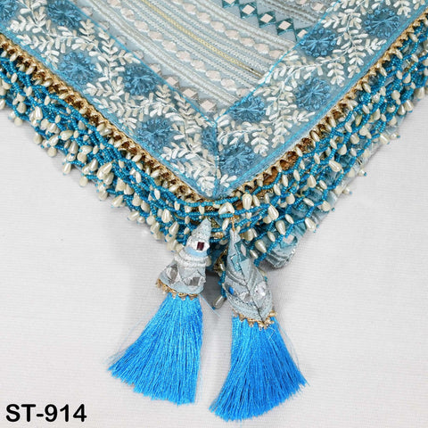 Long Women Dupatta Bridal Veil Indian Dupatta Mirror Work Embroidered Customized Wedding Georgette Embroidery Stoles Lehenga Chunni Gift