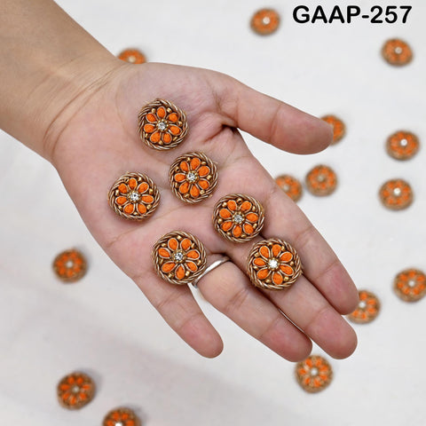 50 pcs Handmade Zardozi Appliques 2 cm: Indian Beaded Flower Patches, DIY Crafting Sewing Embellishments for Dresses Supply