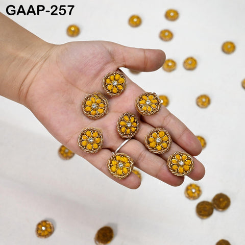 50 pcs Handmade Zardozi Appliques 2 cm: Indian Beaded Flower Patches, DIY Crafting Sewing Embellishments for Dresses Supply
