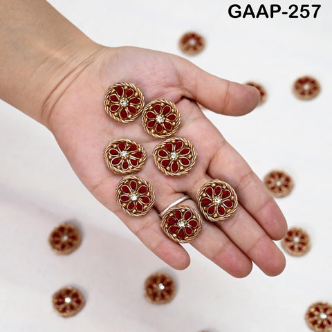 50 pcs Handmade Zardozi Appliques 2 cm: Indian Beaded Flower Patches, DIY Crafting Sewing Embellishments for Dresses Supply
