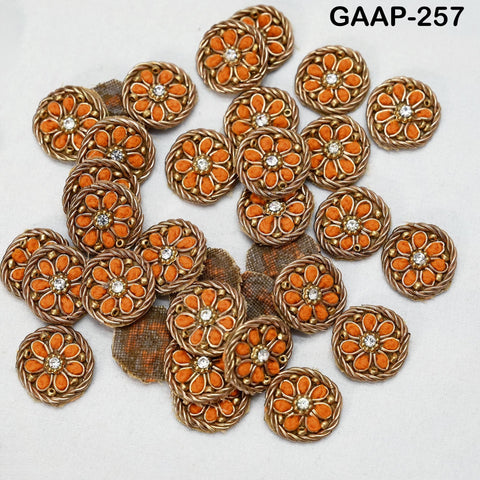 50 pcs Handmade Zardozi Appliques 2 cm: Indian Beaded Flower Patches, DIY Crafting Sewing Embellishments for Dresses Supply