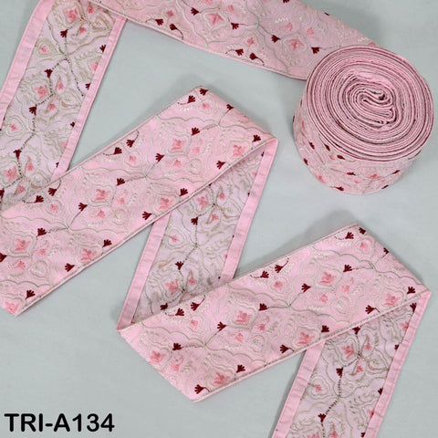 9 Yard Indian Trims Embroidered Decorative Fabric Laces Sari Border Ribbon Home Decor Sewing Accessory DIY Crafting Victorian Handbags 8cm