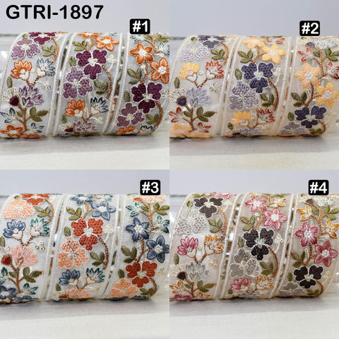 9 Yard Embroidered Saree Ribbon Indian Sari Embellishments Embroidery Trim Cushions Sewing Crafting Trimmings Curtains Headbands Border